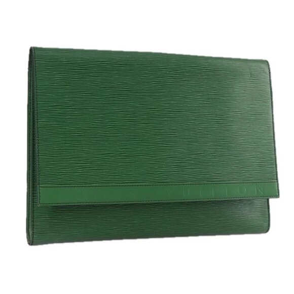 LOUIS VUITTON Epi Document case Clutch Bag Green LV - Picture 1 of 16